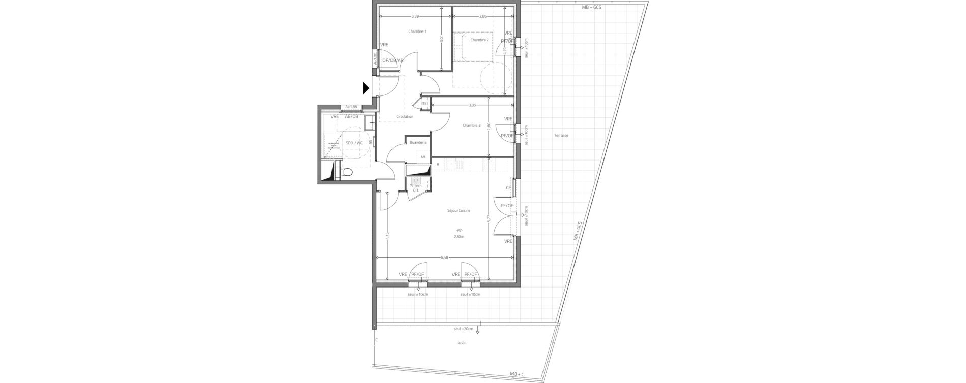 Appartement T4 de 86,91 m2 &agrave; Fleurieux-Sur-L'Arbresle Centre