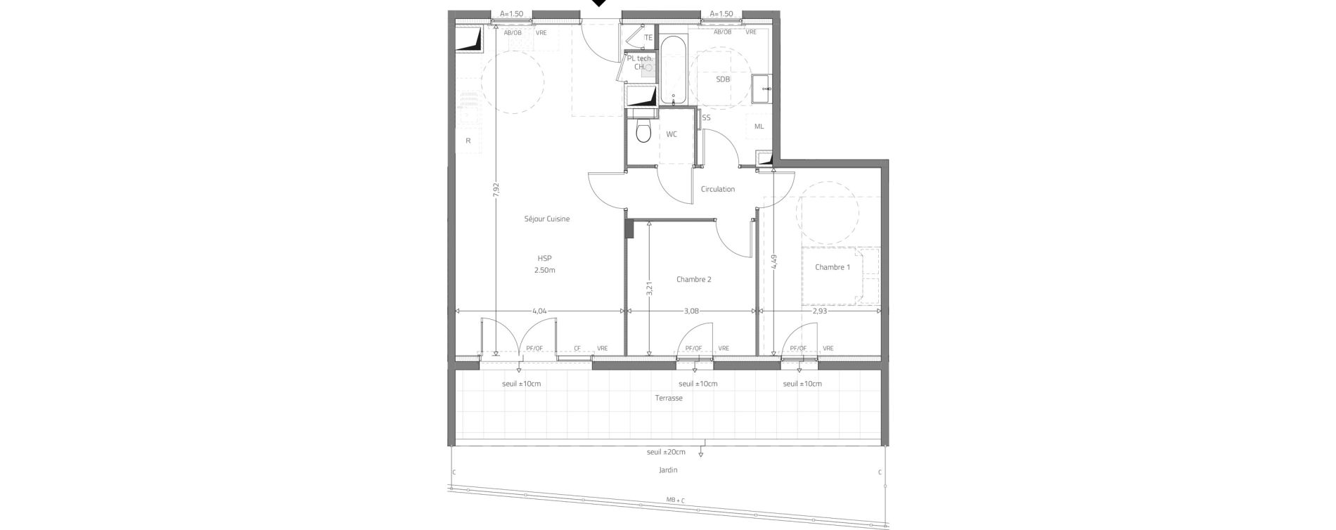 Appartement T3 de 68,62 m2 &agrave; Fleurieux-Sur-L'Arbresle Centre