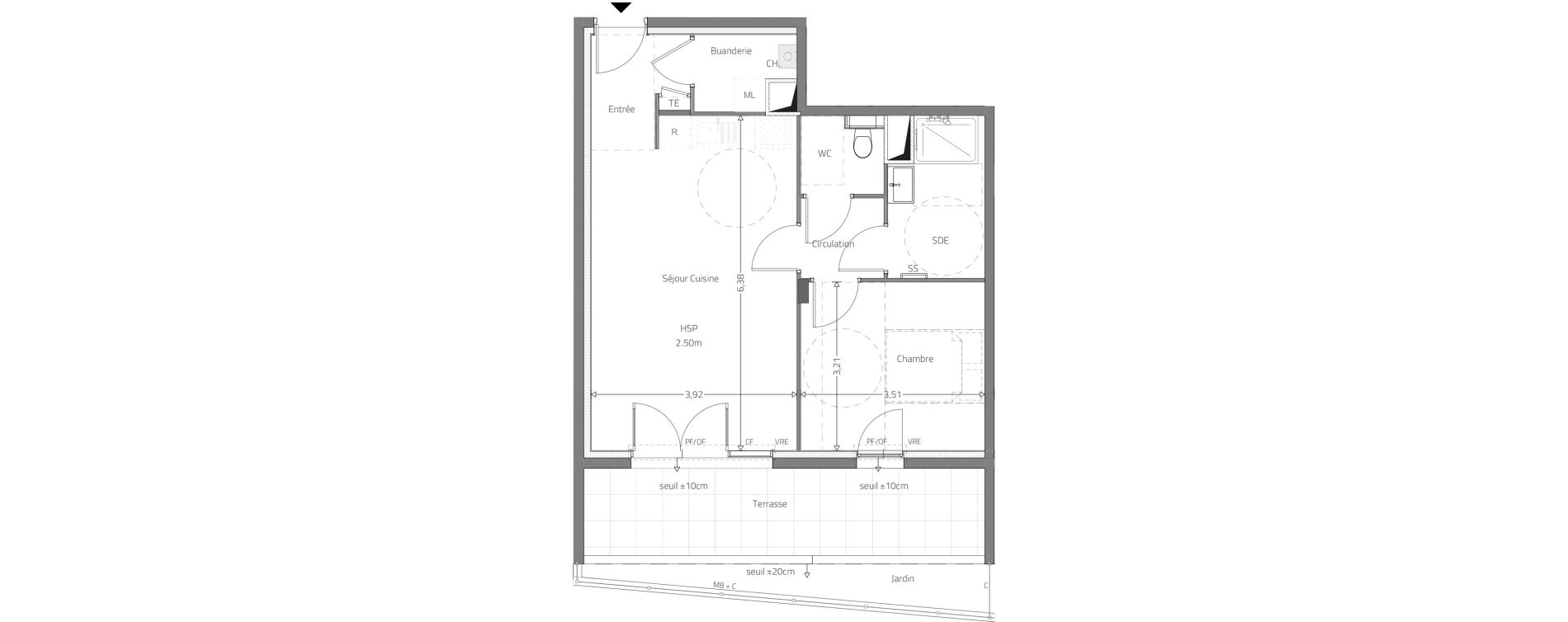 Appartement T2 de 51,21 m2 &agrave; Fleurieux-Sur-L'Arbresle Centre