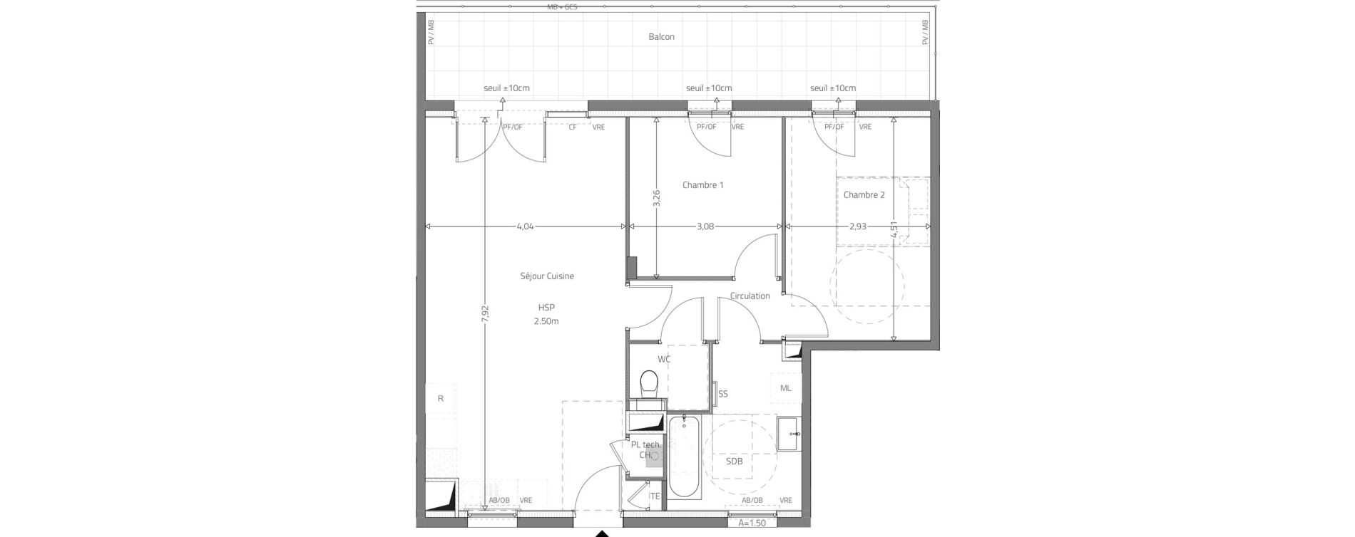 Appartement T3 de 68,73 m2 &agrave; Fleurieux-Sur-L'Arbresle Centre