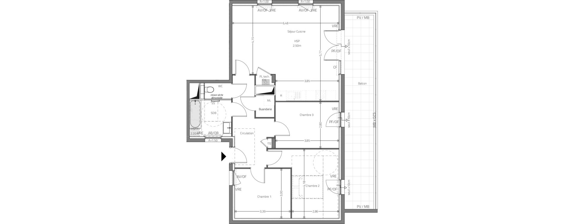 Appartement T4 de 86,91 m2 &agrave; Fleurieux-Sur-L'Arbresle Centre