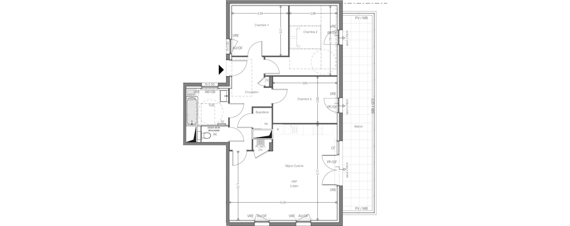 Appartement T4 de 86,91 m2 &agrave; Fleurieux-Sur-L'Arbresle Centre