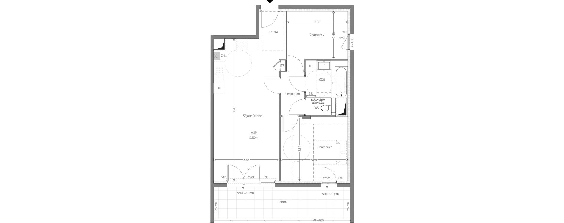 Appartement T3 de 64,17 m2 &agrave; Fleurieux-Sur-L'Arbresle Centre