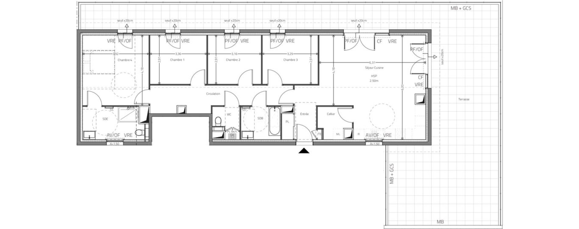 Appartement T5 de 113,97 m2 &agrave; Fleurieux-Sur-L'Arbresle Centre