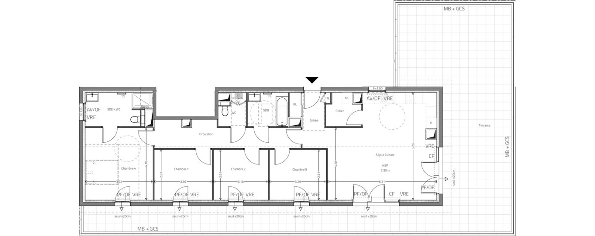 Appartement T5 de 113,93 m2 &agrave; Fleurieux-Sur-L'Arbresle Centre