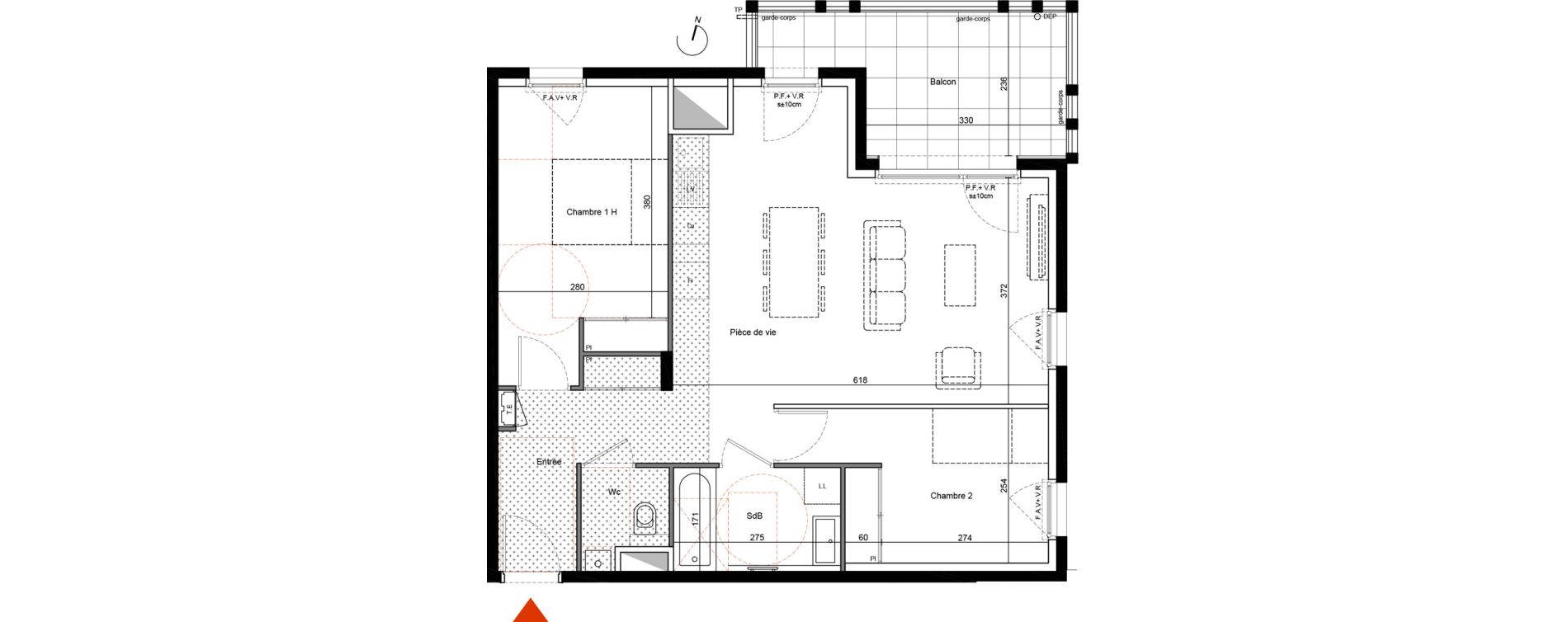 Appartement T3 de 63,33 m2 &agrave; Francheville Le bas nord