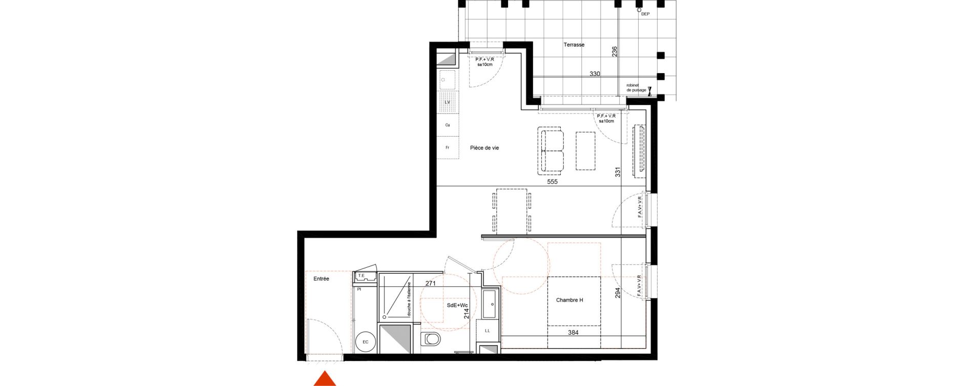 Appartement T2 de 47,18 m2 &agrave; Francheville Le bas nord