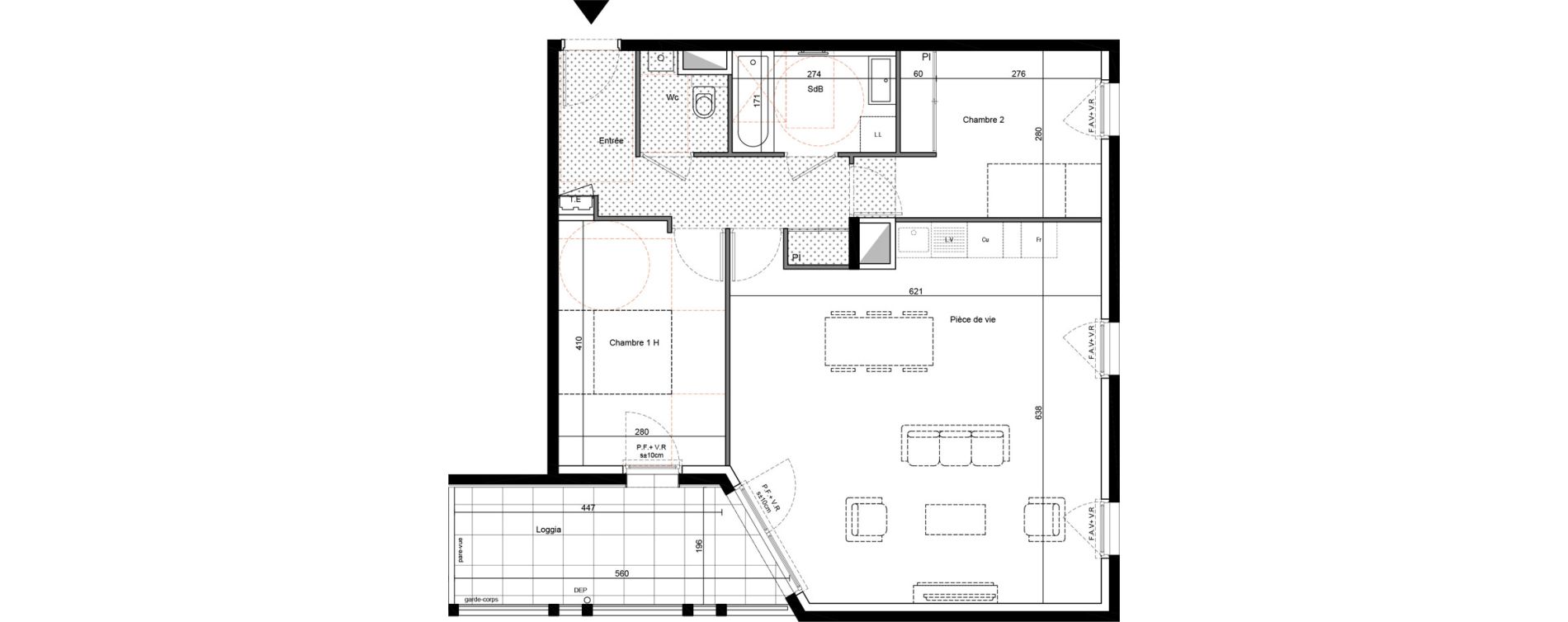 Appartement T3 de 72,82 m2 &agrave; Francheville Le bas nord
