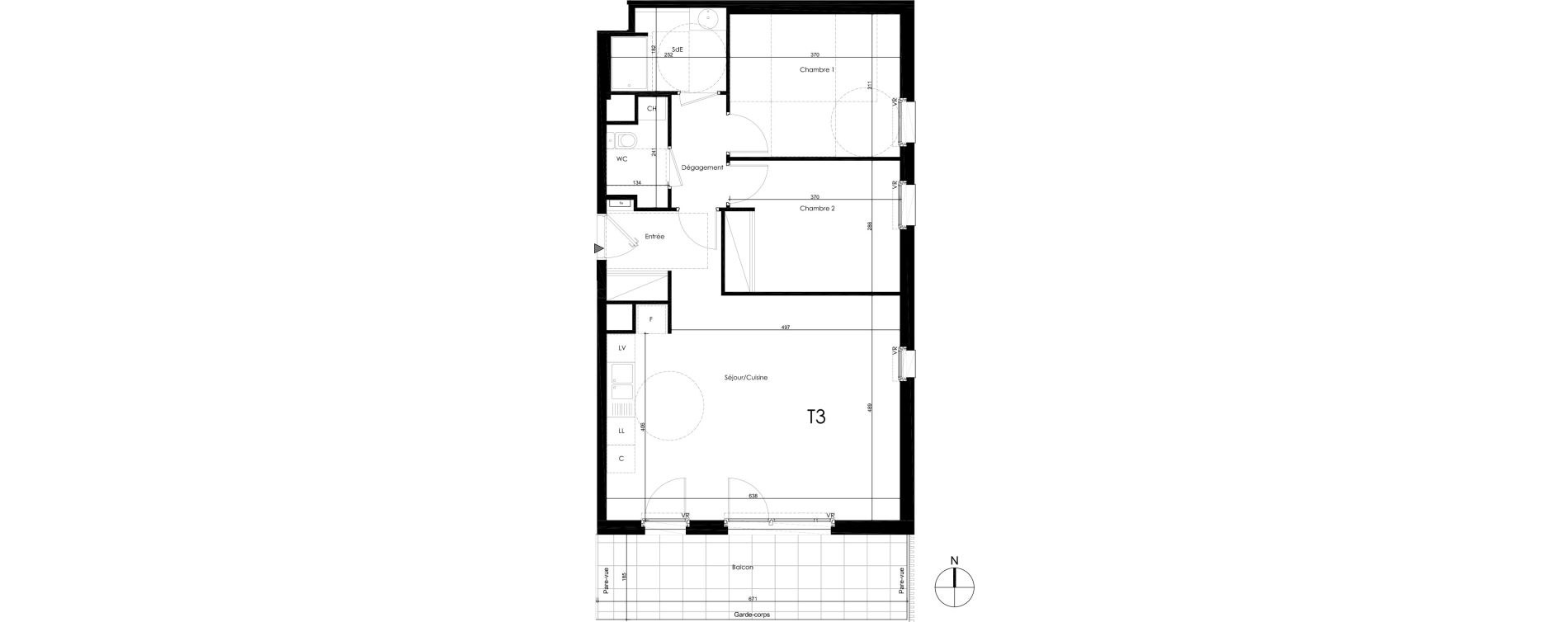 Appartement T3 de 67,15 m2 &agrave; Francheville Le chater