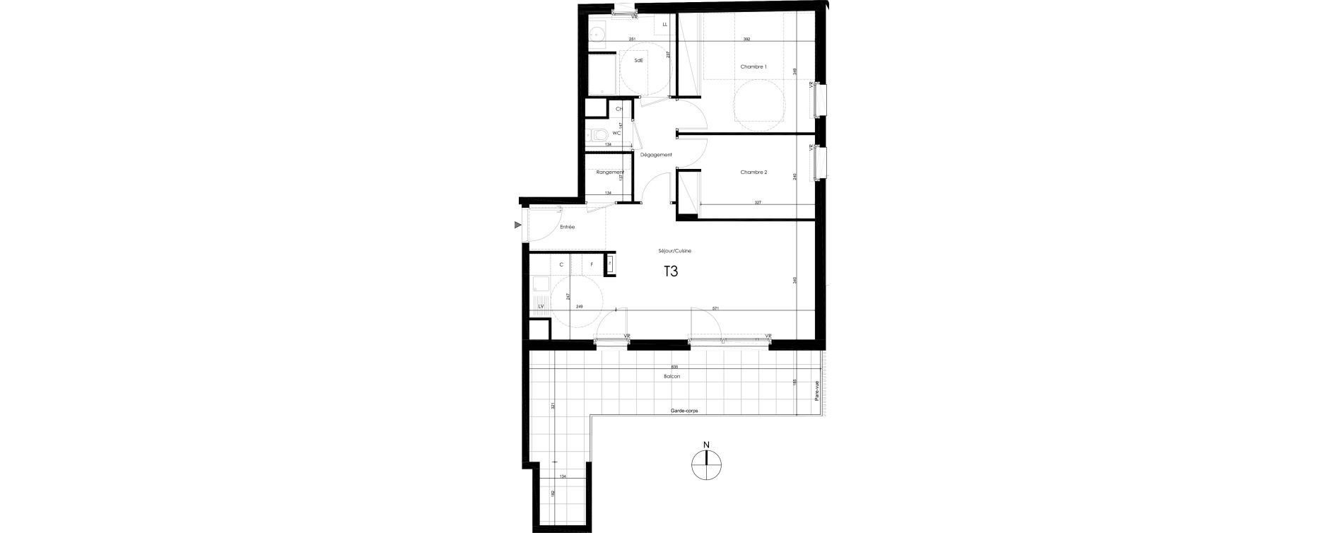 Appartement T3 de 64,75 m2 &agrave; Francheville Le chater