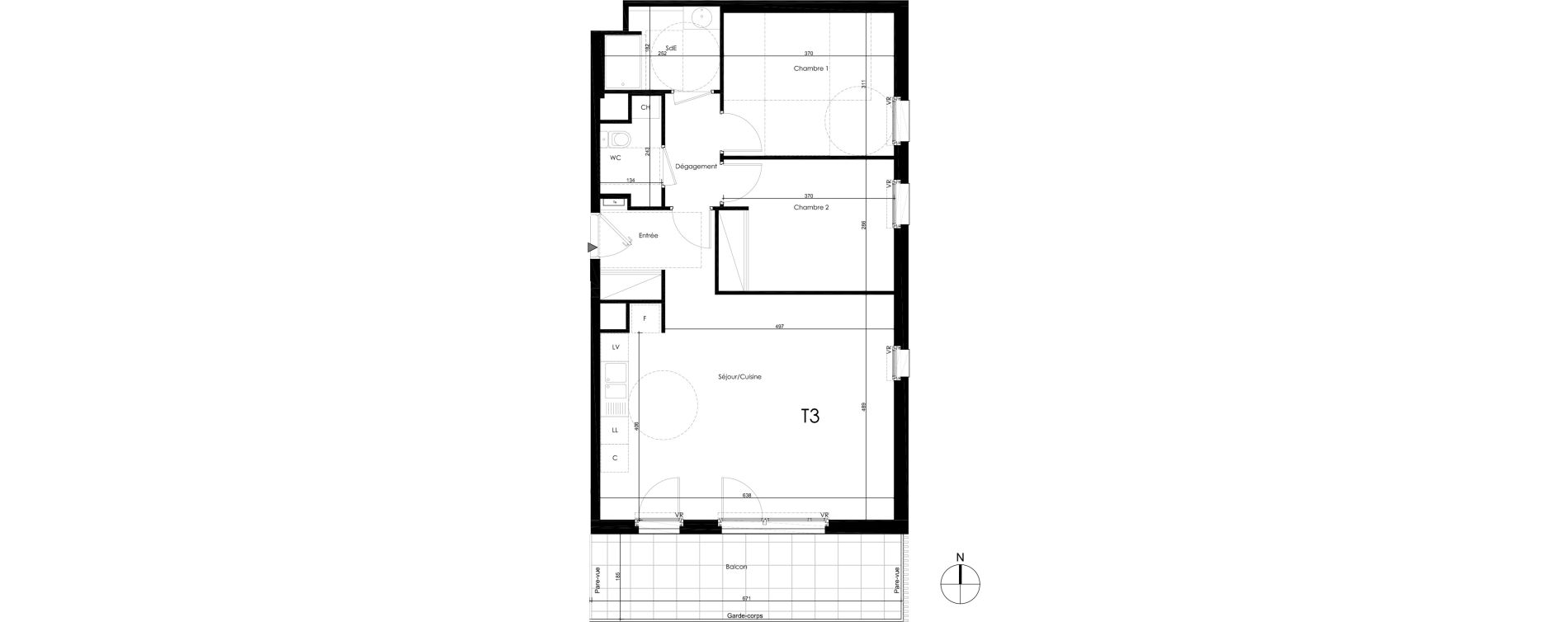 Appartement T3 de 67,15 m2 &agrave; Francheville Le chater