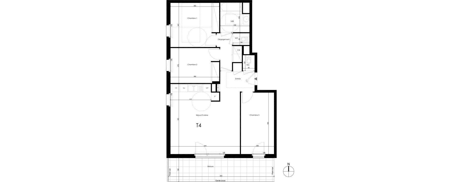 Appartement T4 de 80,10 m2 &agrave; Francheville Le chater