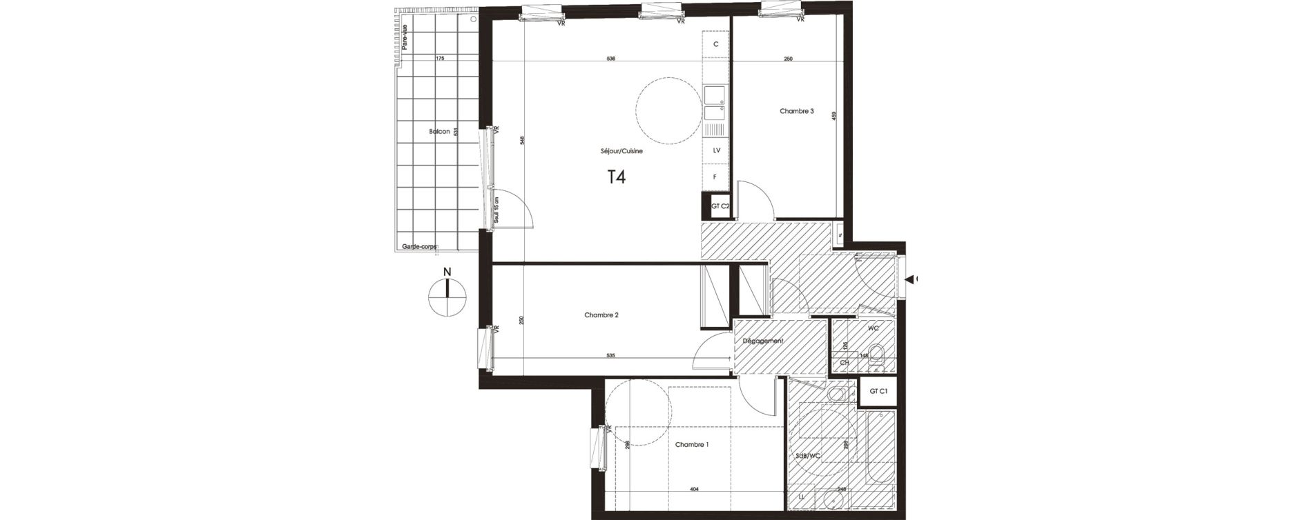Appartement T4 de 83,95 m2 &agrave; Francheville Le chater