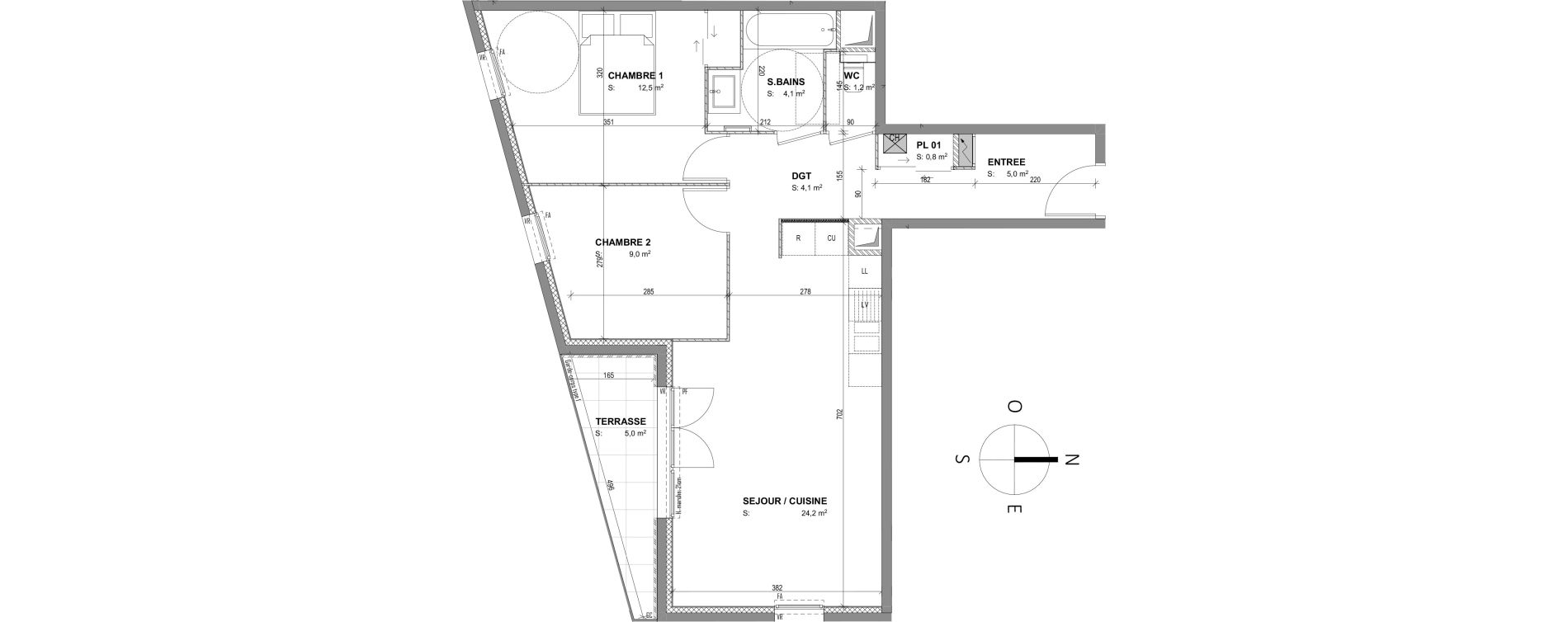 Appartement T3 de 60,90 m2 &agrave; Francheville Le bas nord