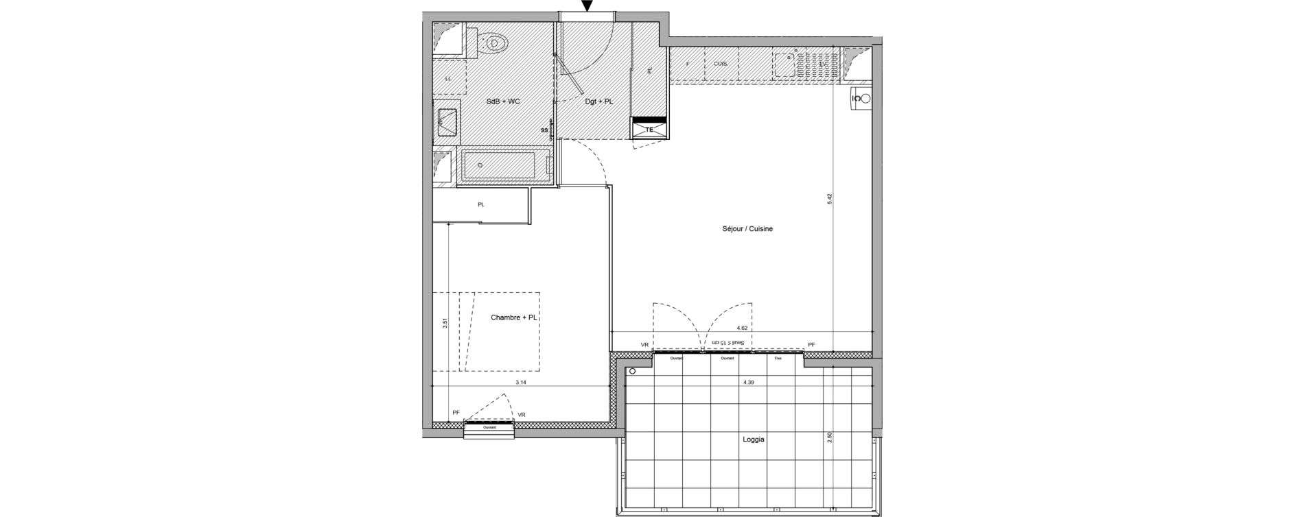 Appartement T2 de 46,11 m2 &agrave; Francheville Bourg