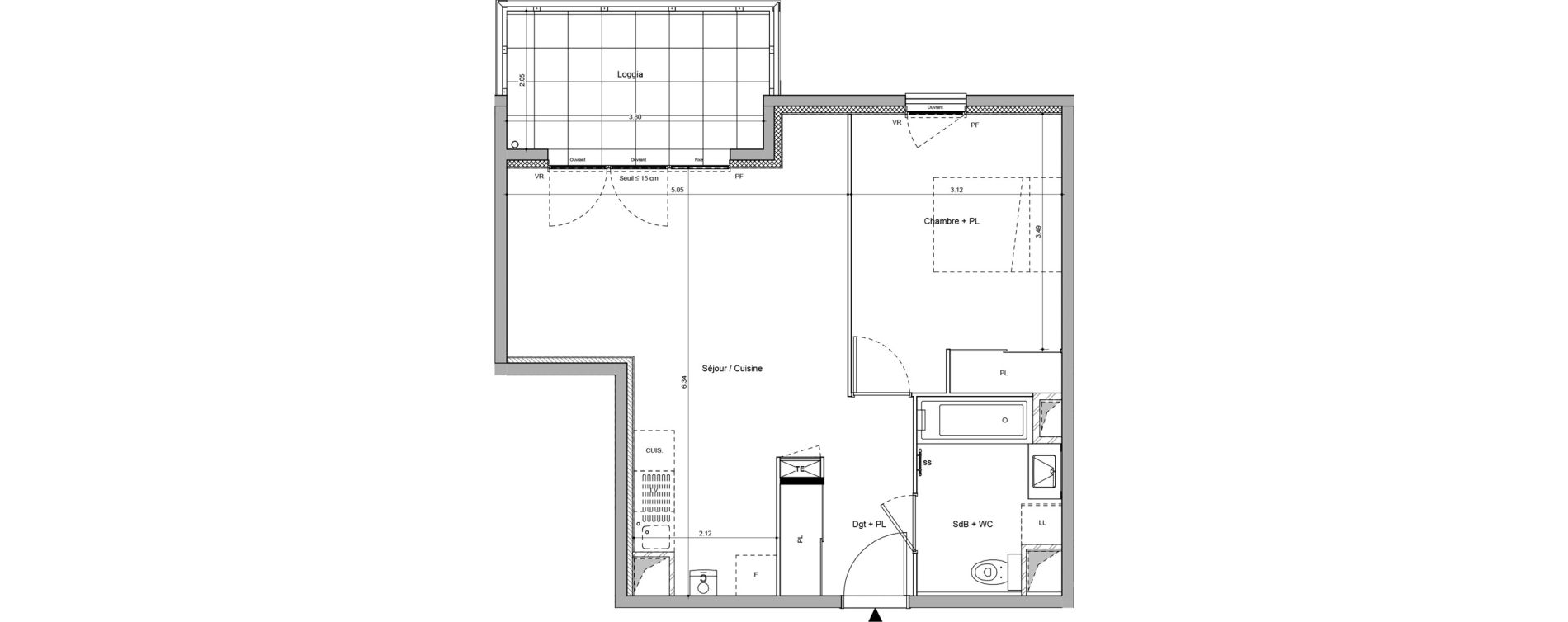 Appartement T2 de 46,64 m2 &agrave; Francheville Bourg