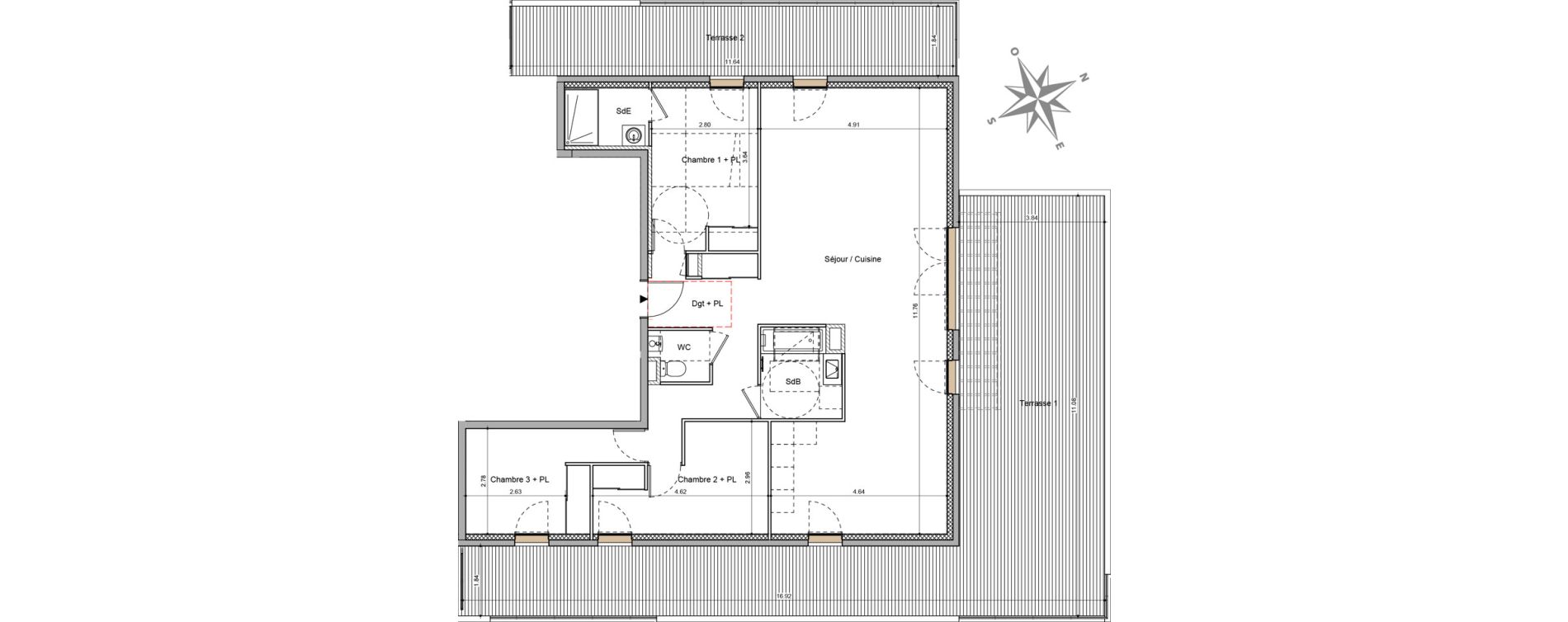 Appartement T4 de 105,54 m2 &agrave; Francheville Bourg