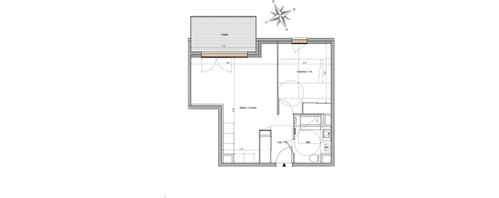 Appartement T2 de 45,49 m2 &agrave; Francheville Bourg