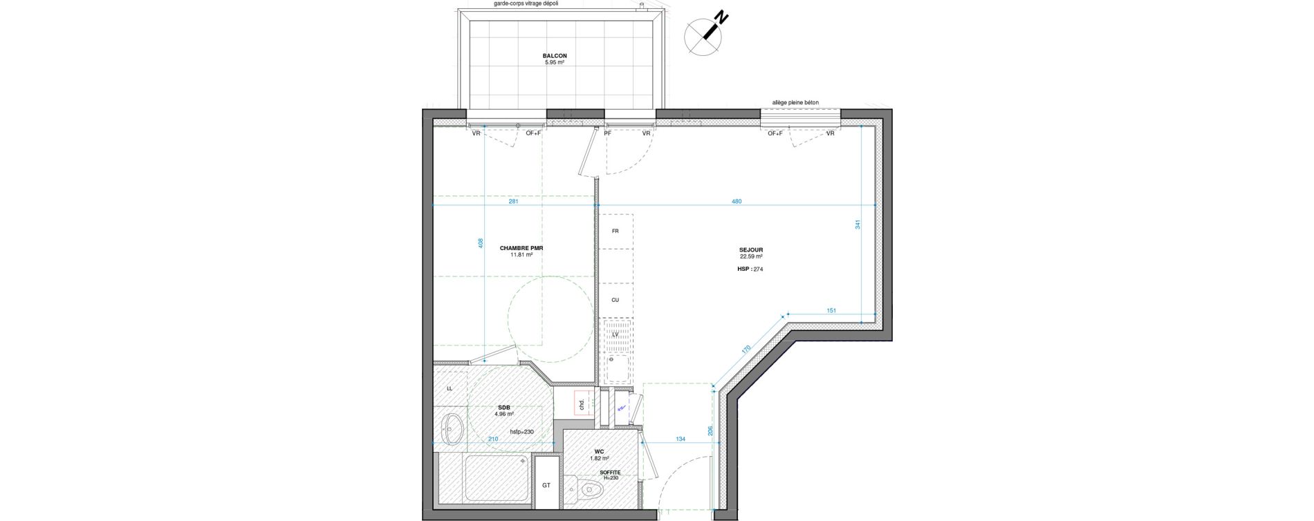 Appartement T2 de 41,18 m2 &agrave; Francheville Centre
