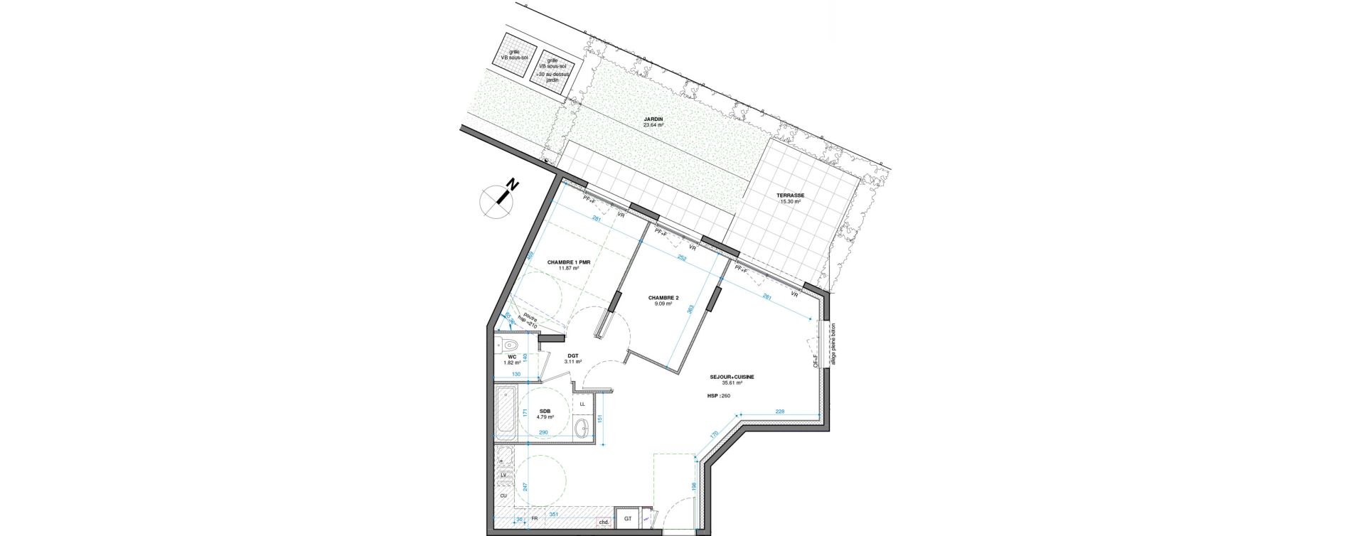 Appartement T3 de 66,30 m2 à Francheville Centre