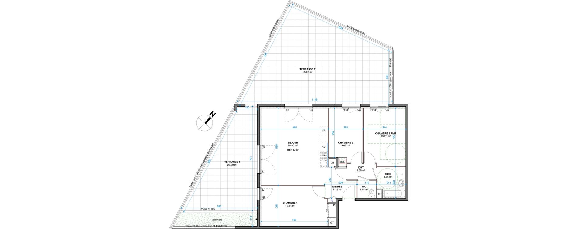 Appartement T4 de 80,27 m2 &agrave; Francheville Centre