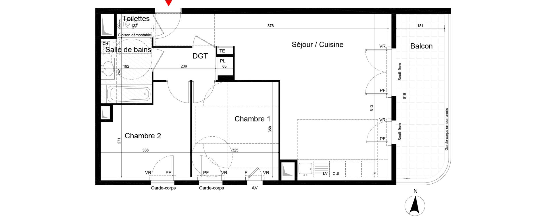 Appartement T3 de 62,95 m2 &agrave; Francheville Bel-air ala&iuml;