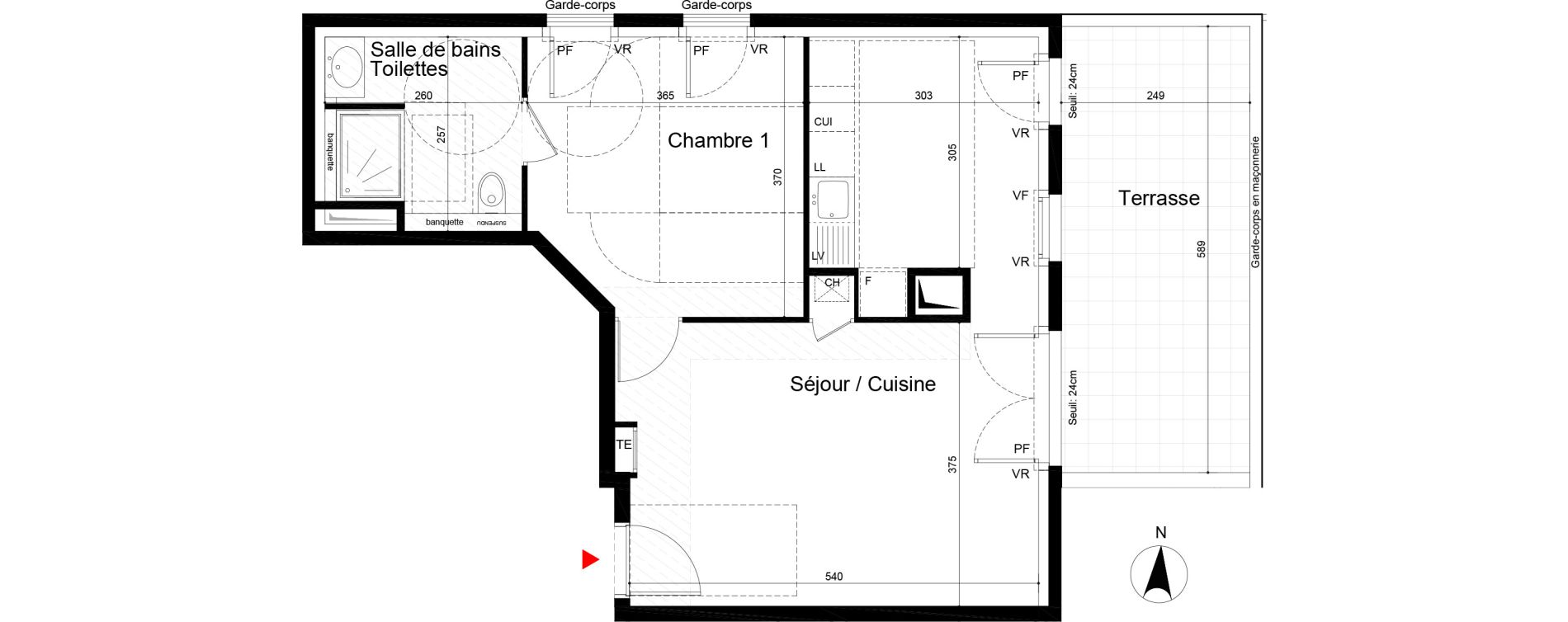 Appartement T2 de 49,95 m2 &agrave; Francheville Bel-air ala&iuml;