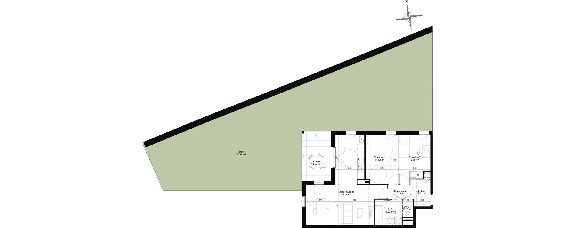 Appartement T3 de 68,81 m2 &agrave; Francheville Centre