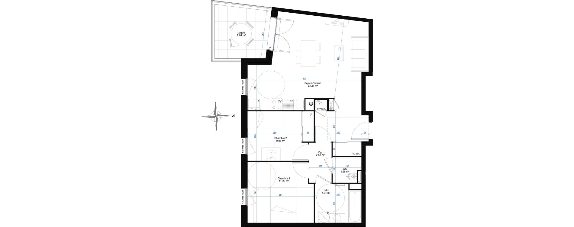 Appartement T3 de 63,04 m2 &agrave; Francheville Centre