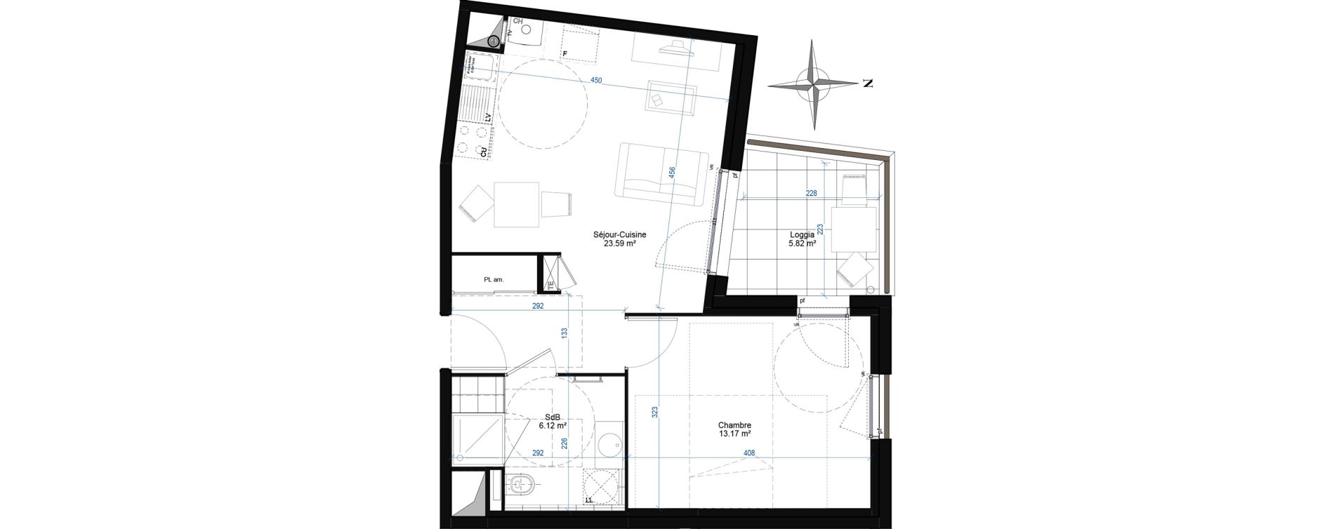 Appartement T2 de 42,88 m2 &agrave; Francheville Centre