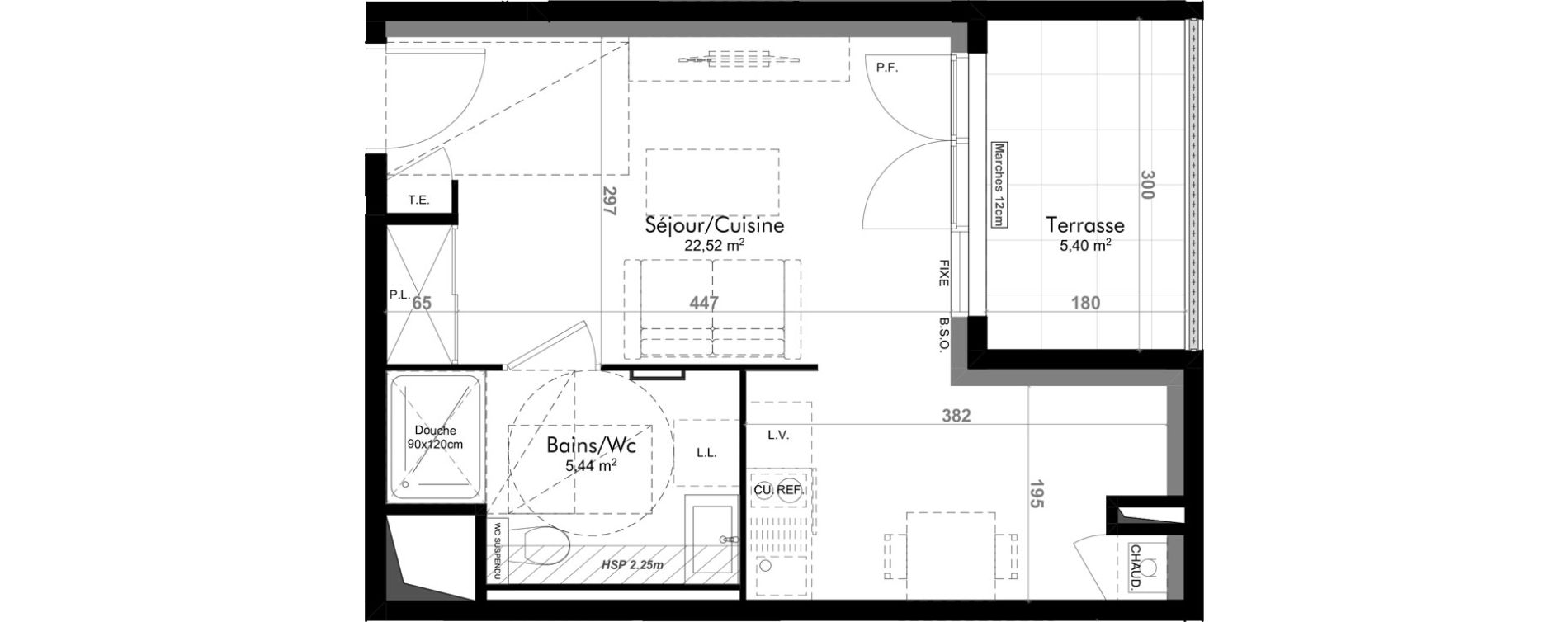 Appartement T1 de 27,96 m2 &agrave; Genay Centre