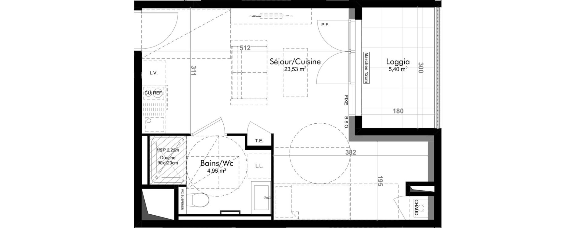 Appartement T1 de 28,48 m2 &agrave; Genay Centre