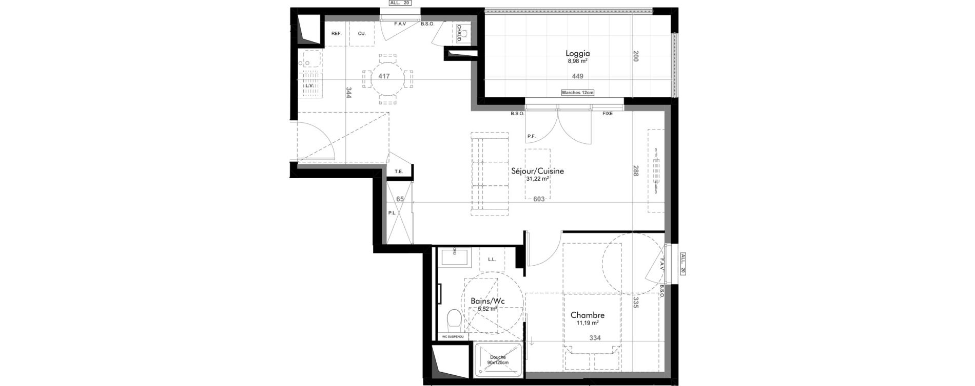 Appartement T2 de 47,93 m2 &agrave; Genay Centre