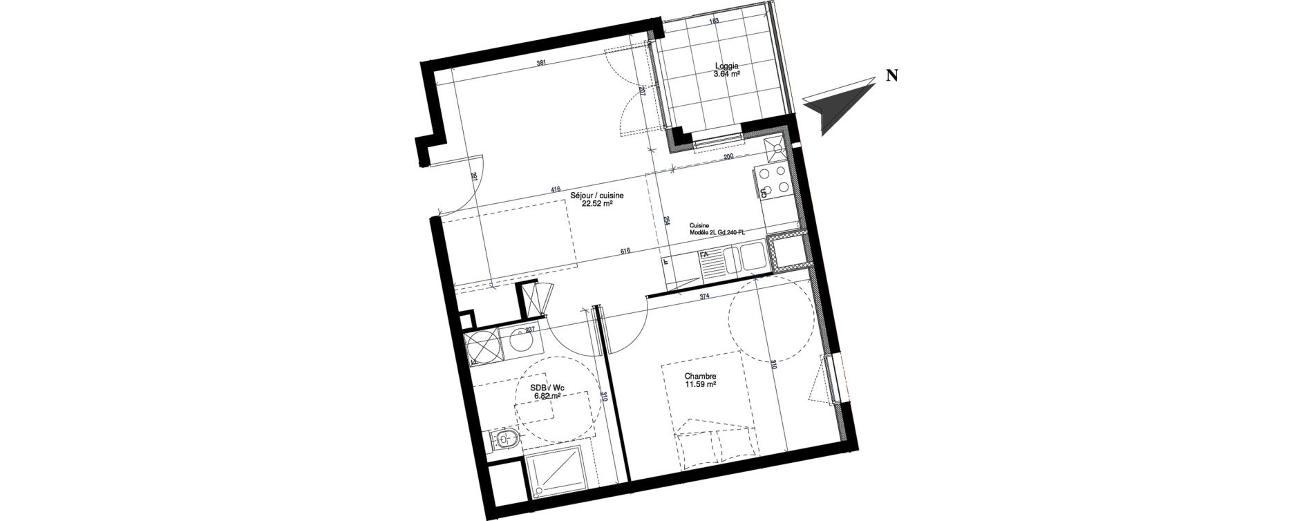 Appartement T2 de 40,93 m2 &agrave; Givors Centre
