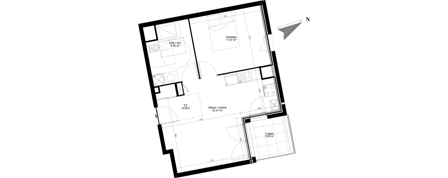 Appartement T2 de 40,50 m2 &agrave; Givors Centre