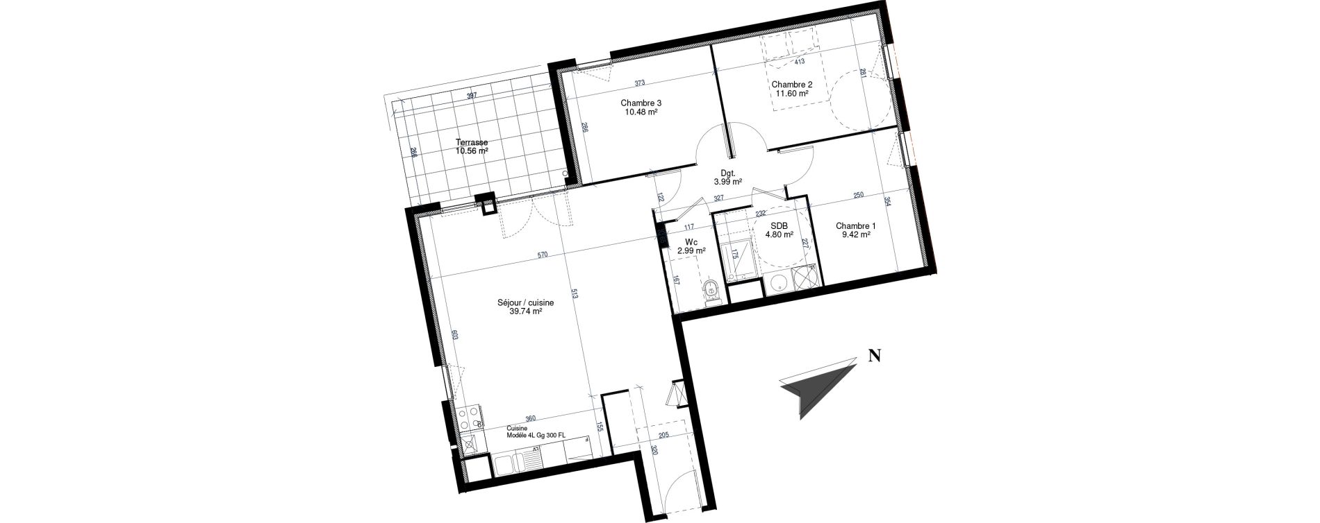 Appartement T4 de 83,02 m2 &agrave; Givors Centre