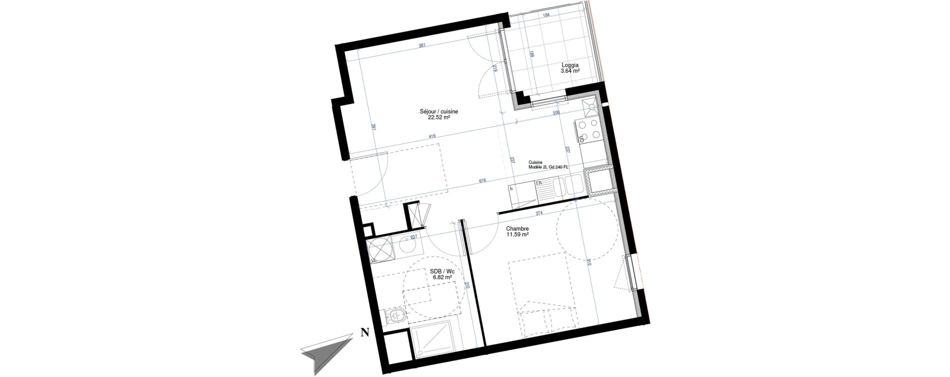 Appartement T2 de 40,93 m2 &agrave; Givors Centre