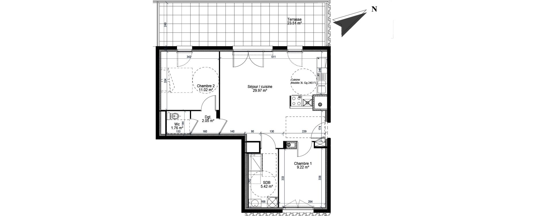 Appartement T3 de 59,44 m2 &agrave; Givors Centre