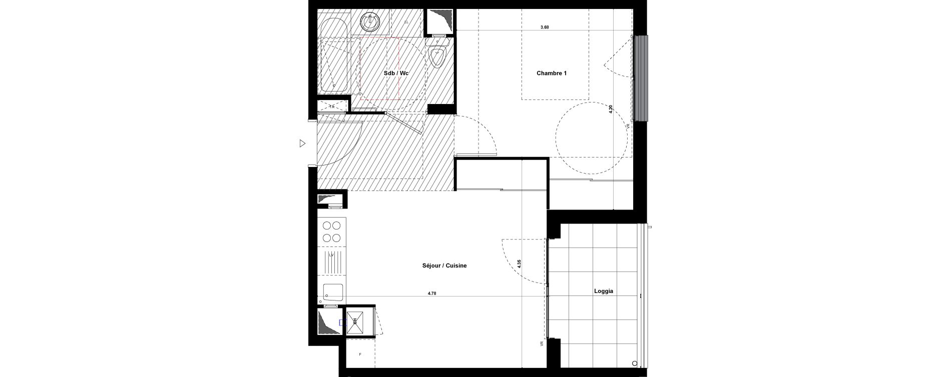 Appartement T2 de 41,13 m2 &agrave; Givors Centre