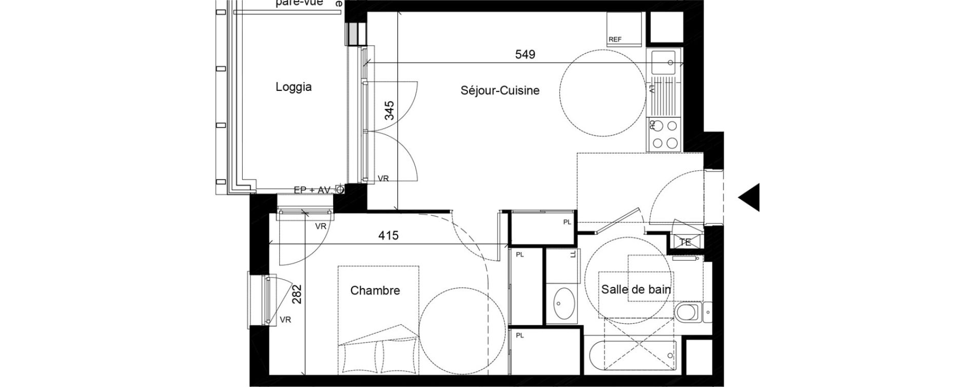 Appartement T2 de 39,60 m2 &agrave; Givors Centre