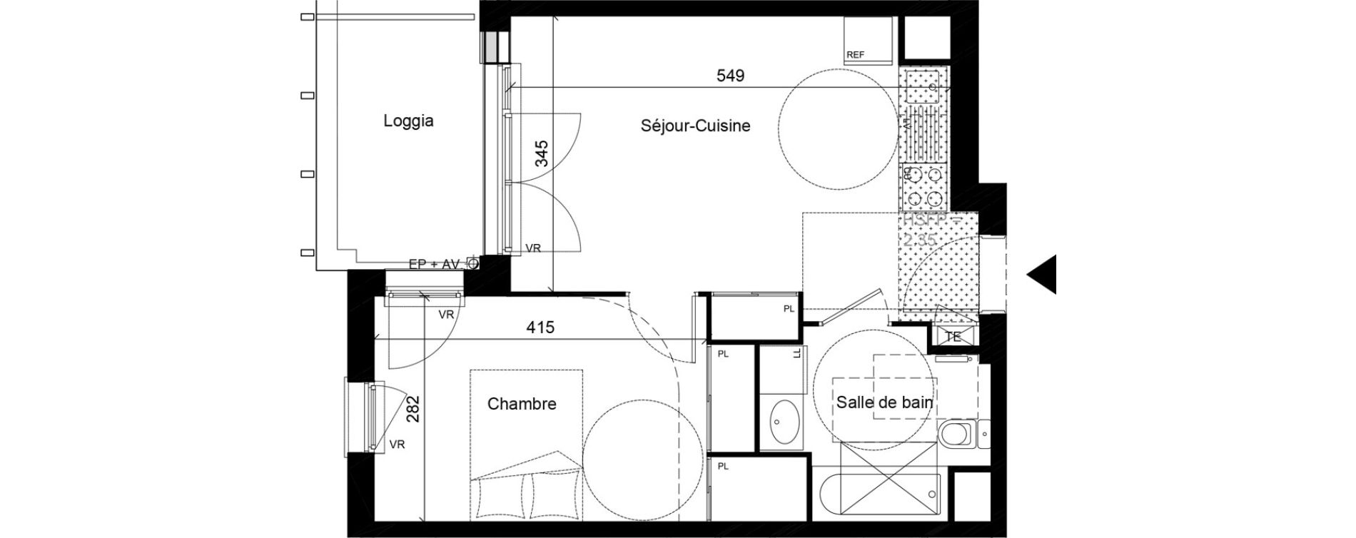 Appartement T2 de 39,60 m2 &agrave; Givors Centre