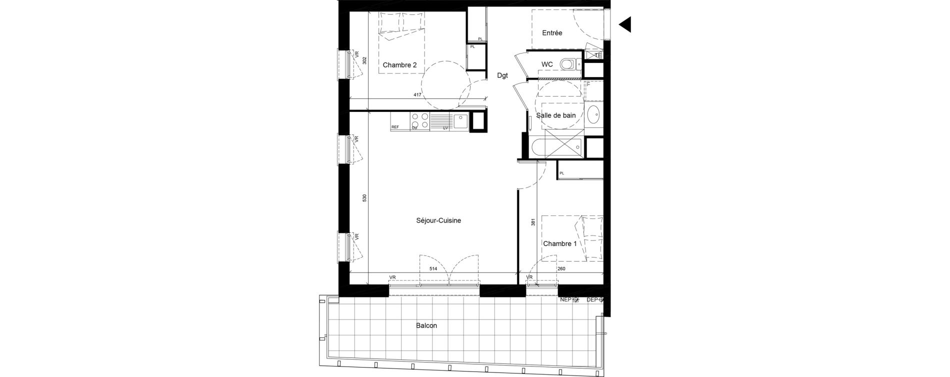 Appartement T3 de 63,40 m2 &agrave; Givors Centre