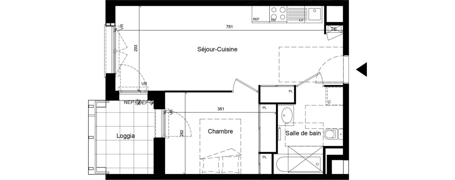 Appartement T2 de 38,60 m2 &agrave; Givors Centre