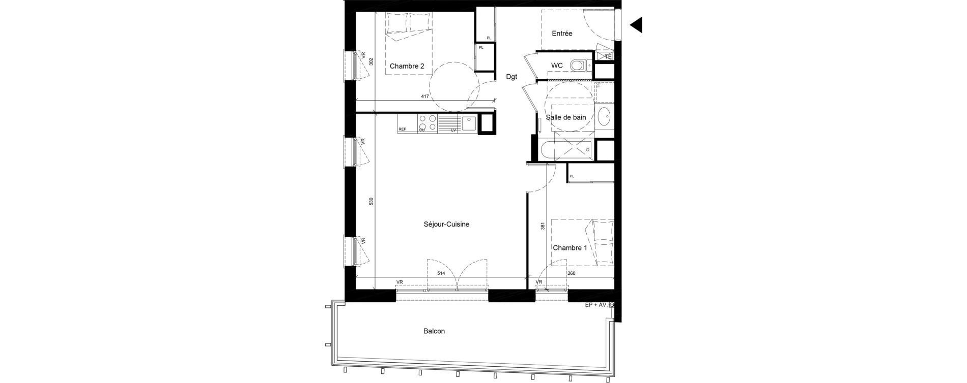 Appartement T3 de 63,40 m2 &agrave; Givors Centre