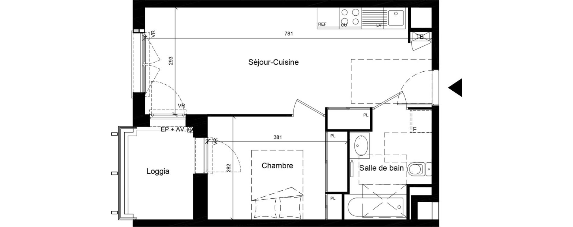 Appartement T2 de 38,60 m2 &agrave; Givors Centre