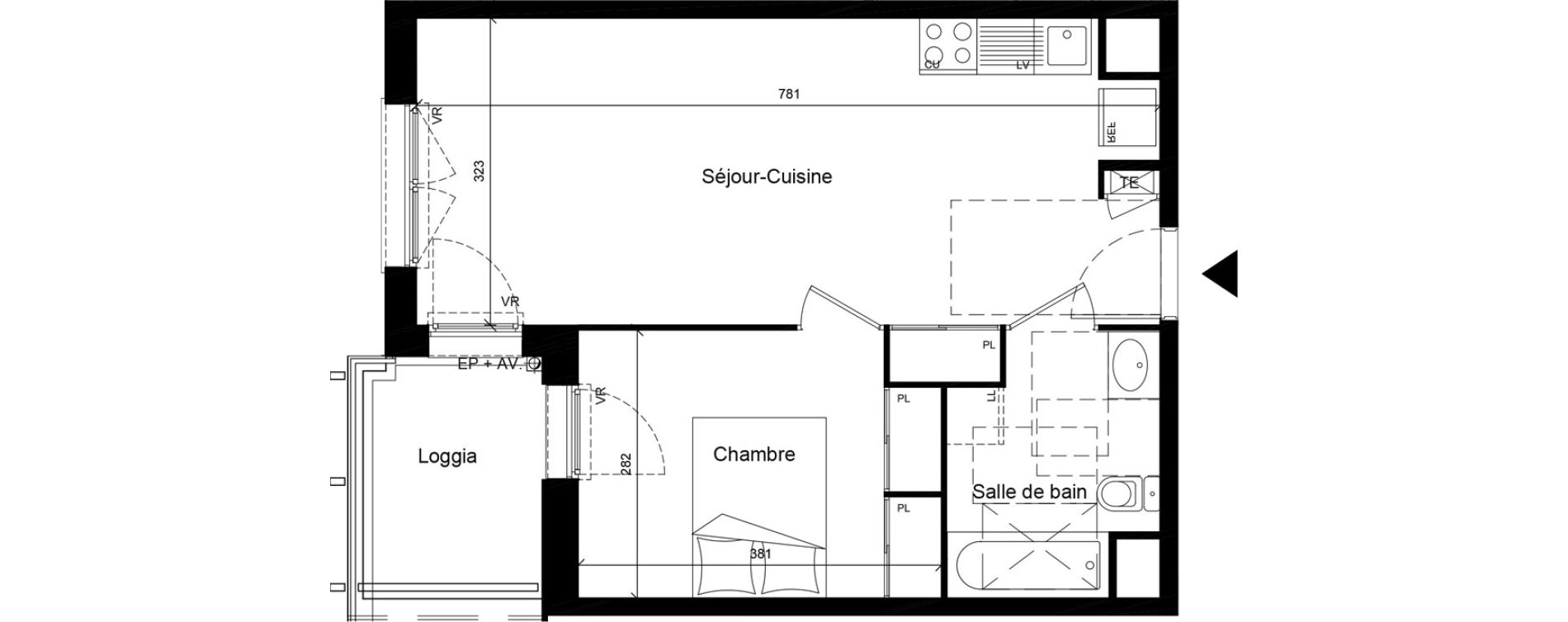 Appartement T2 de 41,20 m2 &agrave; Givors Centre