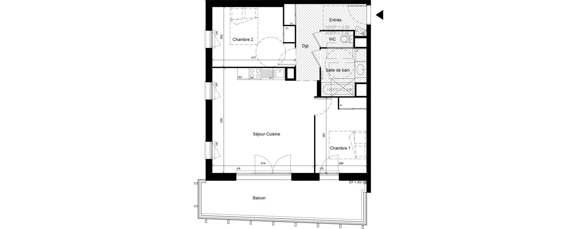 Appartement T3 de 63,40 m2 &agrave; Givors Centre