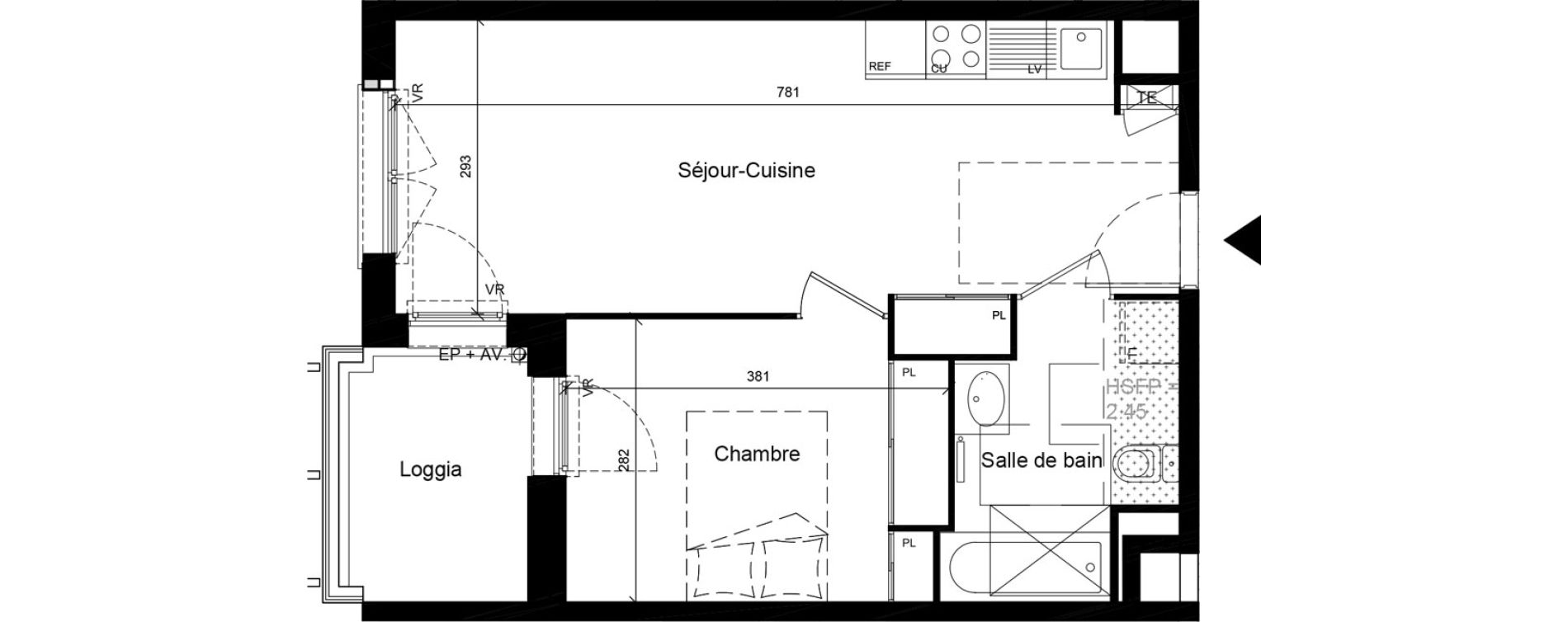 Appartement T2 de 38,60 m2 &agrave; Givors Centre