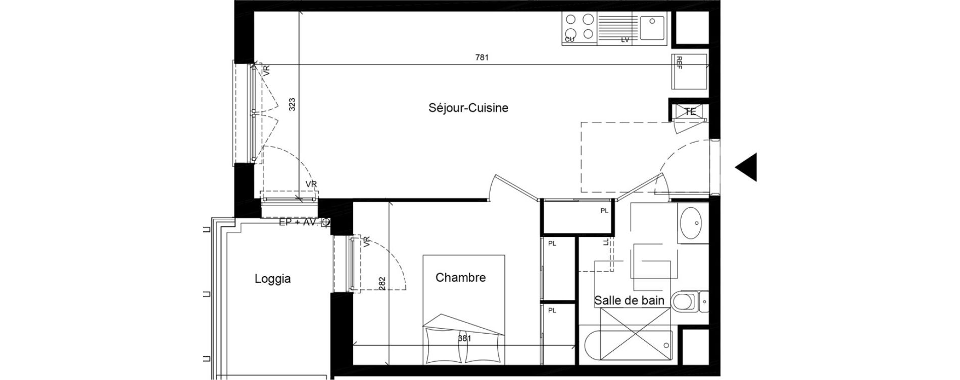 Appartement T2 de 41,20 m2 &agrave; Givors Centre