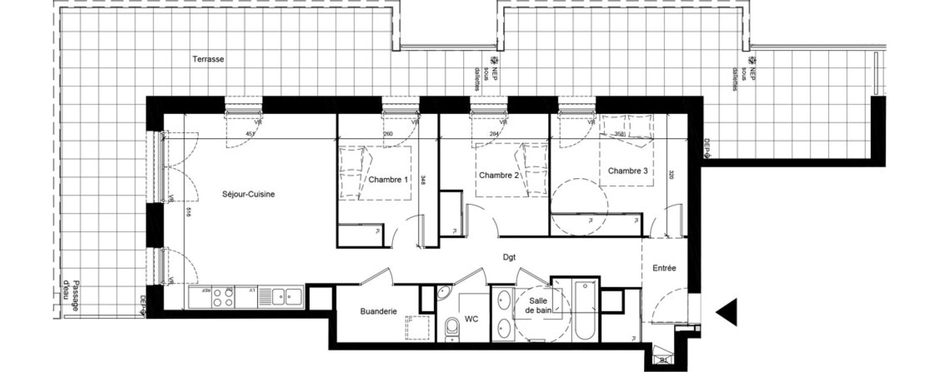 Appartement T4 de 75,40 m2 &agrave; Givors Centre